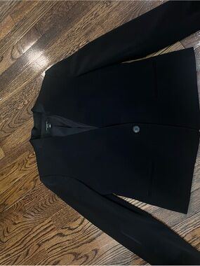 Ann Taylor Black Single-Button Tailored Blazer